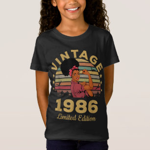 Vintage 1986 gemaakt in 1986 35e verjaardag vrouwe t-shirt