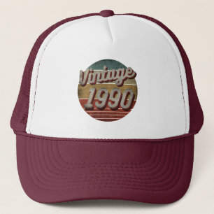 VINTAGE 1990 MANNEN VROUWEN VERJAARDAGSCADEAU TRUC TRUCKER PET