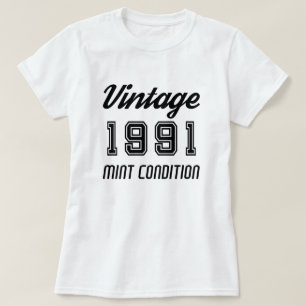Vintage 1991 Nieuwstaat Verjaardag Jubileum T-shirt