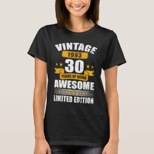 Vintage 1993 30 jaar oud 30e verjaardag t-shirt
