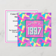 Vintage 1997 Retro Memphis Stijl 30e Verjaardag