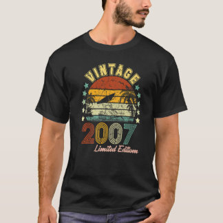 Vintage 2007 15 jaar oude Mannen en vrouwen 15e ge T-shirt