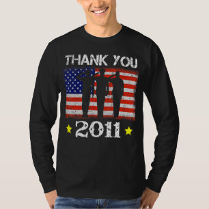Vintage 2011 11 jaar oude vlag Amerikaanse 11e geb T-shirt