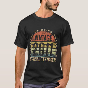 Vintage 2011 Officiële Tiener 13e Verjaardagscadea T-shirt