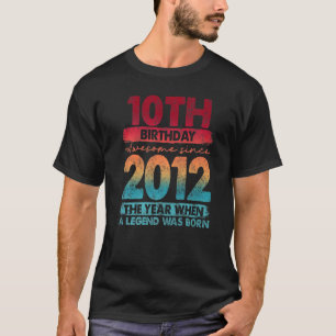 Vintage 2012 2012 10 jaar oud 10e verjaardag 2 t-shirt