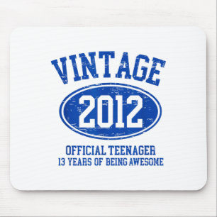 Vintage 2012 Officieel tiener 13de verjaardag 13 j Muismat