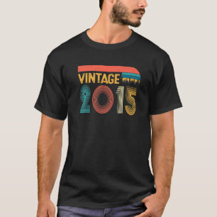 Vintage 2015 8e verjaardag voor mannen 8 jaar oud t-shirt