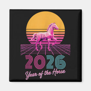 Vintage 2026 Jaar Van Het Paard Maankalender Cowgi Magneet