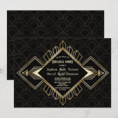 Vintage 20s Gouden Gatsby Oefendiner Kaart (Voorkant / Achterkant)