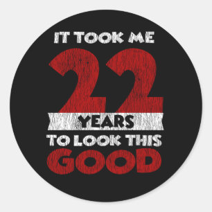 Vintage 22 Jaar Oud Grappig 22e Verjaardagscadeau Ronde Sticker