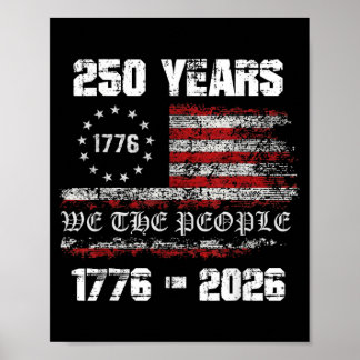 Vintage 250 Jaar 1776-2026 250ste verjaardag 4 Poster