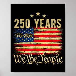 Vintage 250 jaar Amerikaanse vlag 250e verjaardag Poster