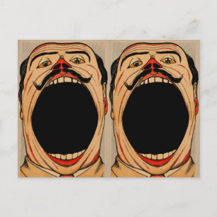 Vintage 2 grote monden briefkaart