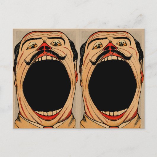 Vintage 2 grote monden briefkaart (Voorkant)