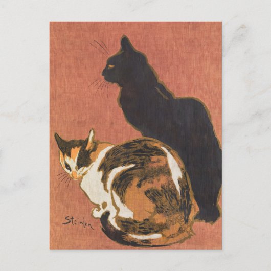 Vintage 2 Katten Steinlen schilderen Briefkaart (Voorkant)