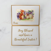 Vintage 2 lapins Pâques Cartes pliées (Intérieur)