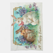 Vintage 2 Paasdag-eitenziekte Theedoek (Verticaal)