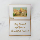 Vintage 2 poulets Pâques Cartes pliées (Intérieur)
