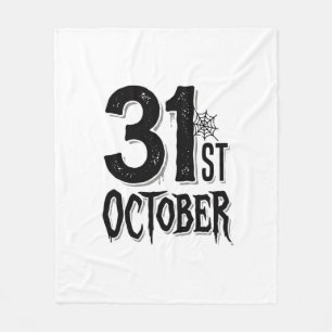 Vintage 31 oktober Halloween typografie ontwerp_1 Fleece Deken