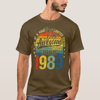 Vintage 33 jaar oud juni 1989 Decoraties 33e BI T-shirt