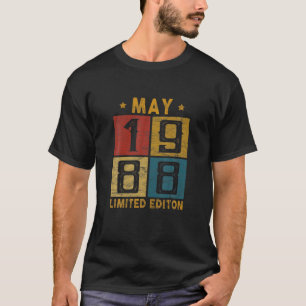 Vintage 34 mei 1988, geboren in 1988 34 jaar t-shirt