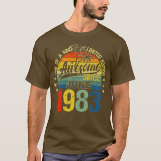 Vintage 39 jaar oud juni 1983 Decoraties 39e bi T-shirt