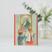 Vintage 3-gejuich voor George Washington Briefkaart (Staand voorkant)