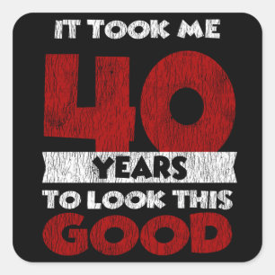 Vintage 40 Jaar Oude Grappige 40e Verjaardagscadea Vierkante Sticker