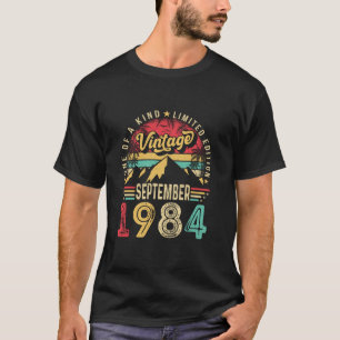 Vintage 40 Verjaardag Grappig September 1984 Bday  T-shirt