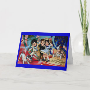 Vintage 4 juillet Carte de voeux 7
