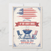 Vintage 4 juli BBQ ID1105 Kaart (Voorkant)