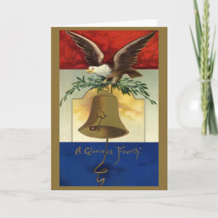 Vintage 4 juli met adelaar en Liberty Bell Kaart