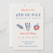 Vintage 4 juli Patriottische Partij Kaart (Voorkant)