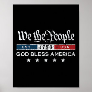 Vintage 4 juli - Wij het volk Usa God zegene Poster