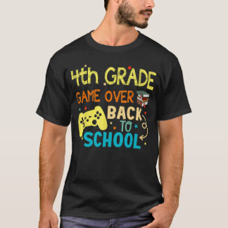 Vintage 4e klas Game Over Backo School Gamer T-shirt