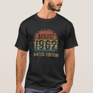 Vintage 60e verjaardag 60 augustus 1962 t-shirt