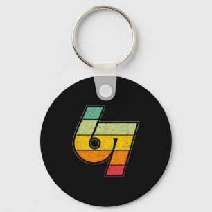 Vintage 6 7 Meme Six Seven Logo Namaste Grappige H Sleutelhanger