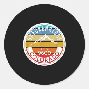 Vintage 70-80-jaren Breckenridge Colorado Rocky Mo Ronde Sticker