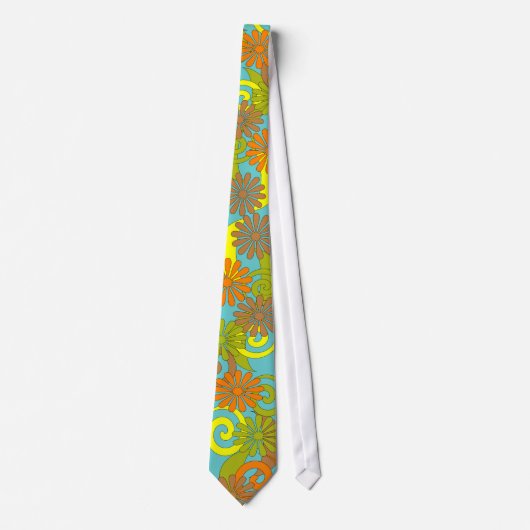 Vintage 70s Hawaii Hula Lei Stropdas Novelty Mode (Voorkant)