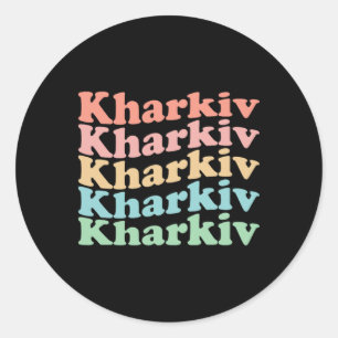 Vintage 70's Oekraine Hippie Stad - Retro Charkov Ronde Sticker