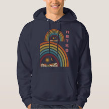Vintage 70s Retro Rainbow & Nature Landscape Pullo