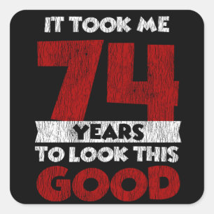 Vintage 74 Jaar Oud Funny 74ste Verjaardag Cadeau Vierkante Sticker