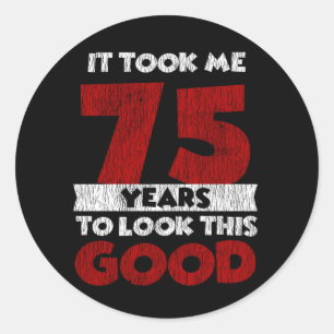 Vintage 75 Jaar Oud Funny 75e Verjaardagscadeau Ronde Sticker
