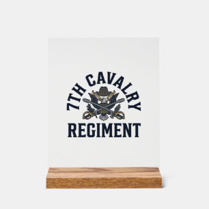 Vintage 7e Cavalerie Regiment Borstprint Ontwerp_1 Acryl Bord