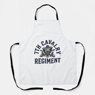 Vintage 7e Cavalerie Regiment Borstprint Ontwerp_1 Schort