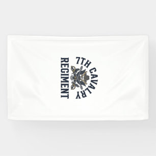 Vintage 7e Cavalerie Regiment Borstprint Ontwerp_1 Spandoek