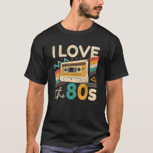 Vintage 80-jarige Mannen Ik hou van de Cassette Pa T-shirt
