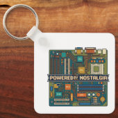 Vintage 80s Computer Motherboard "Powered By Nosta Sleutelhanger (Voorkant)