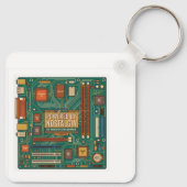 Vintage 80s Computer Motherboard "Powered By Nosta Sleutelhanger (Achterkant)