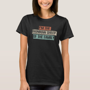 Vintage 80s Retro Ik ben de Regenboogschaap van de T-shirt